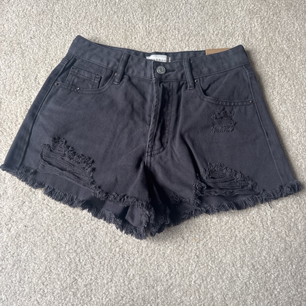 PacSun Charcoal Distressed Jean Shorts BRAND NEW!!